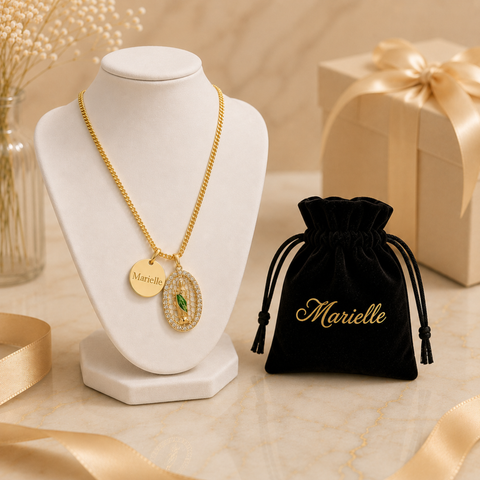 Personalized Saint Joseph Necklace – Custom Catholic Pendant with Gift Pouch