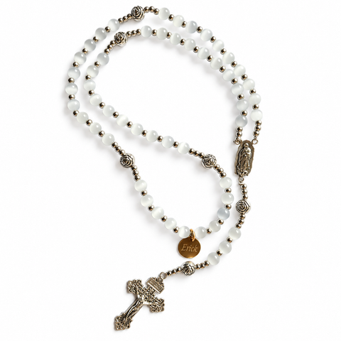 Handmade and Personalized Mariam Rosary with Glass Beads