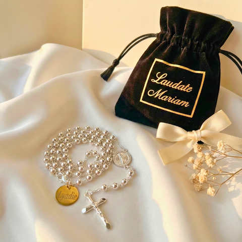 Personalized St. Joseph Rosary – Stainless Steel Silver Beads