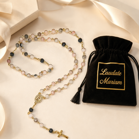 Personalized Marian Medal Catholic Rosary