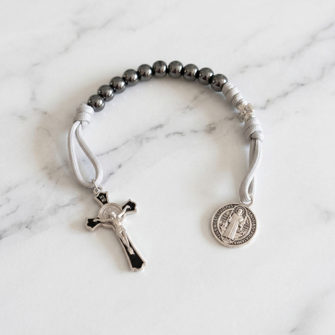 St. Benedict Handheld Cross with Medal & Beads – A Powerful Catholic Sacramental for Protection