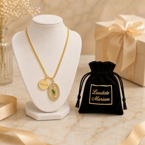Personalized Saint Joseph Necklace – Custom Catholic Pendant with Gift Pouch