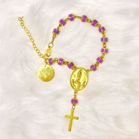 Our Lady of Fatima Personalized Rosary Bracelet