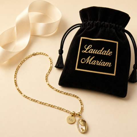Personalized Blessed Mother Praying Hands Necklace