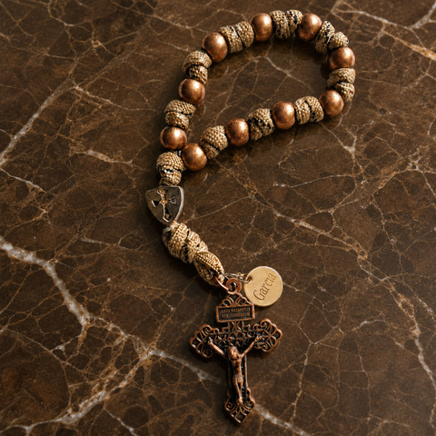 Jesus on the Cross Personalized Braided One-Decade Rosary