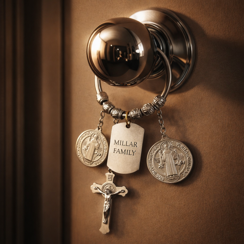 Personalized St. Benedict Door Hanger