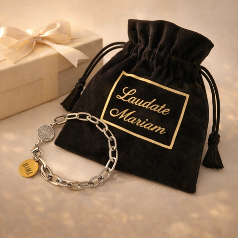 St. Benedict Stainless Steel Bracelet for Women (Gold & Silver) Catholic Protection Jewelry