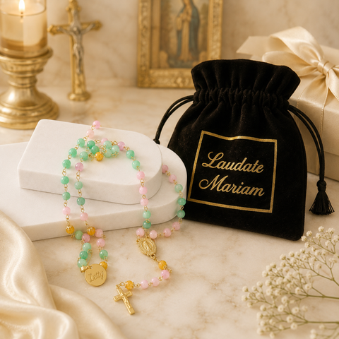 Personalized Marian Medal Catholic Rosary