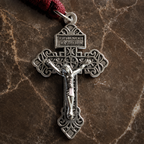 Jesus on the Cross Personalized Braided One-Decade Rosary