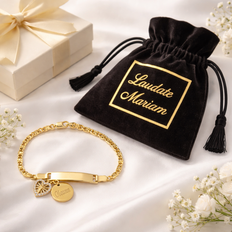 Personalized Catholic Gold Bracelet for Women with St. Joseph Medal – Stainless Steel Faith Jewelry Gift