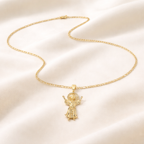 Santo Niño Gold Necklace – Devotional Pendant for Faith & Protection