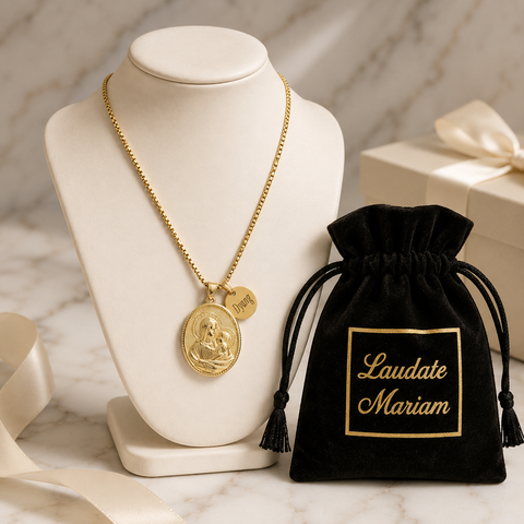 Mother and Child Personalized Stainless Steel Gold Necklace