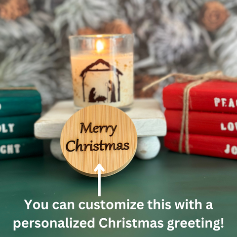 Personalized Christmas Nativity Scented Prayer Candle