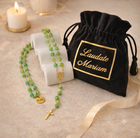 Personalized Marian Medal Catholic Rosary