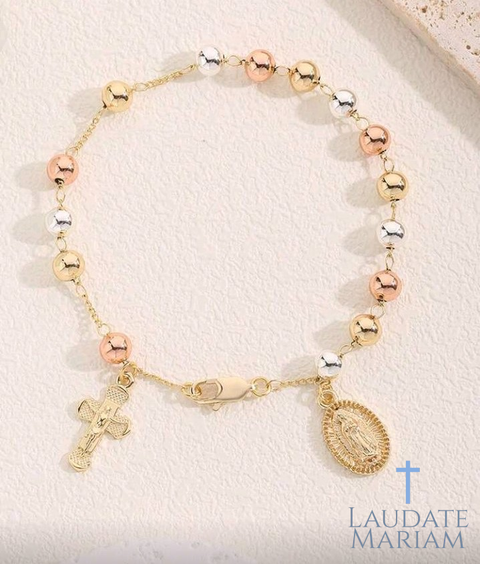 Personalized Our Lady of Guadalupe Bracelet with Cross