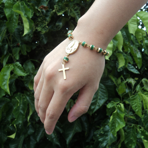 Our Lady of Fatima Personalized Rosary Bracelet