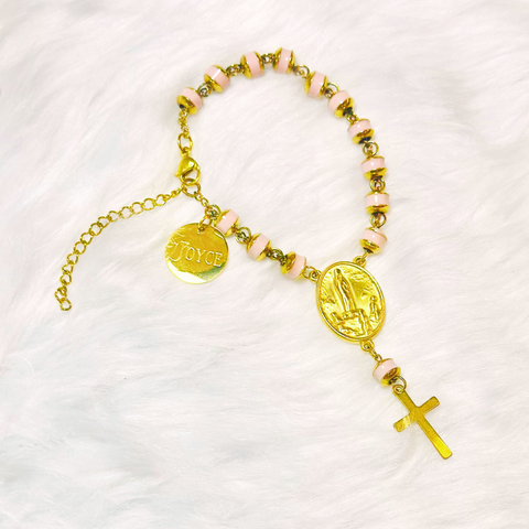 Our Lady of Fatima Personalized Rosary Bracelet