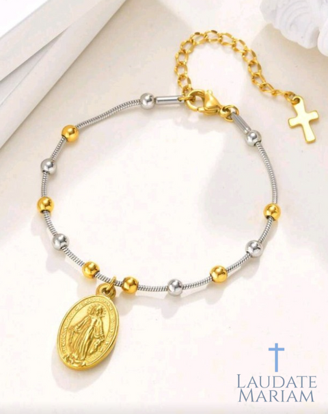 Personalized Miraculous Medal Rosary Bracelet