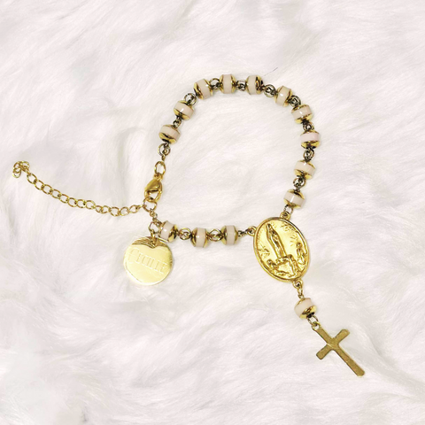 Our Lady of Fatima Personalized Rosary Bracelet