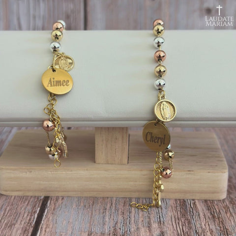 Personalized Our Lady of Guadalupe Tricolor Bracelet