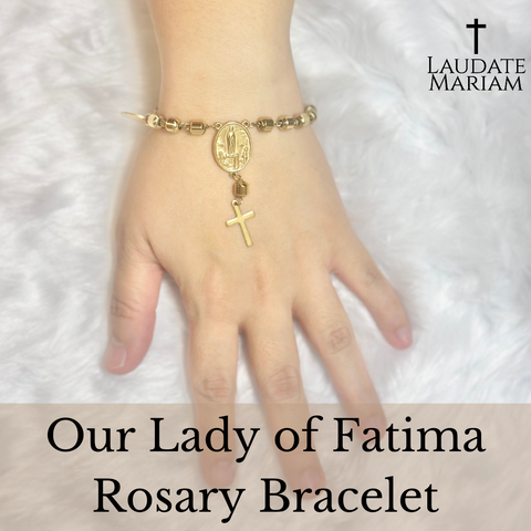 Our Lady of Fatima Personalized Rosary Bracelet