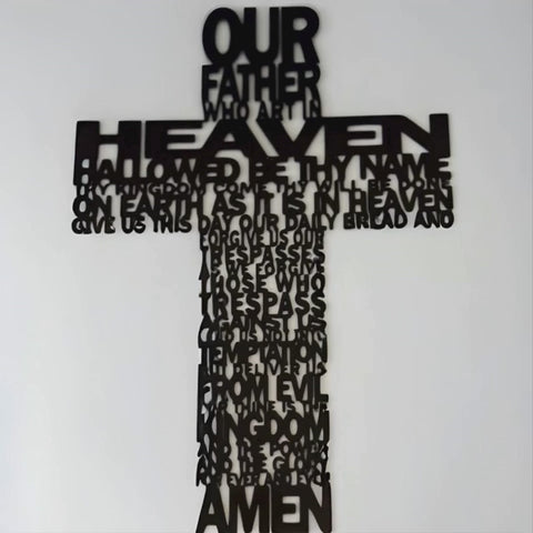 Our Father Metal Wall Cross – Lord’s Prayer Christian Home Decor