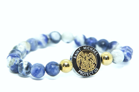 Bracelet For Police Officer St Michael Catholic Bracelet Thin Blue Lin|  MedjugorjeGifts