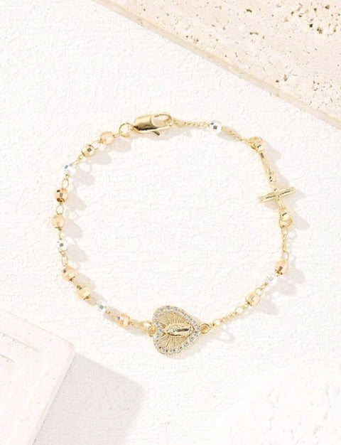 Our Lady of Guadalupe One-Decade Rosary Bracelet with Custom Engraving