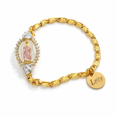 Our Lady of Guadalupe Bracelet with Zirconia Semi Precious Stones