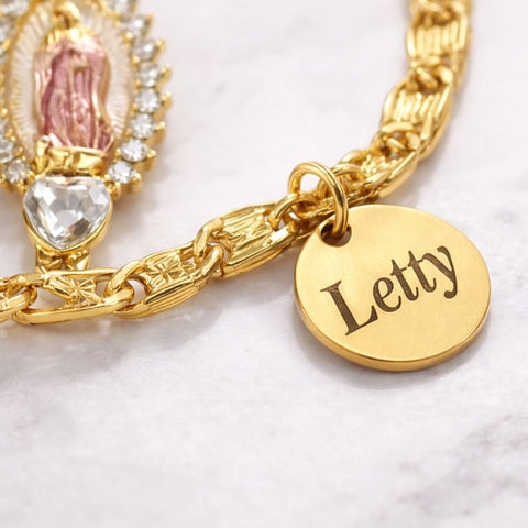 Our Lady of Guadalupe Bracelet with Zirconia Semi Precious Stones