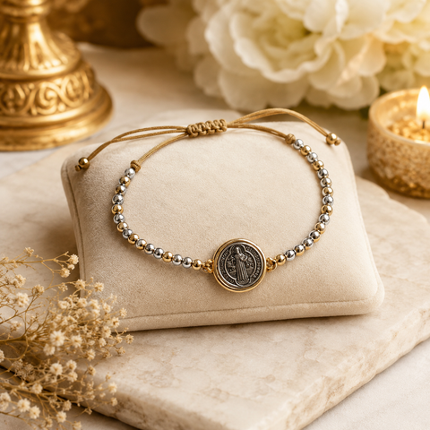 Personalized Saint Benedict Catholic Bracelet