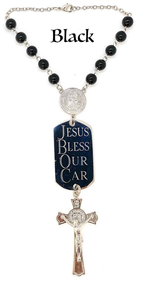 Personalized St. Benedict Car Rosary