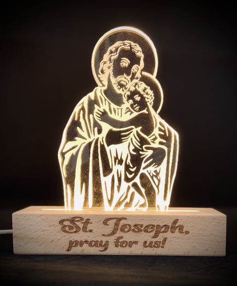 St Joseph Personalized Lamp